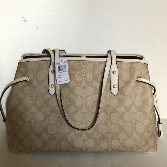 NWT Coach Logo Tote with Golden Hardware - Picture 1 of 8
